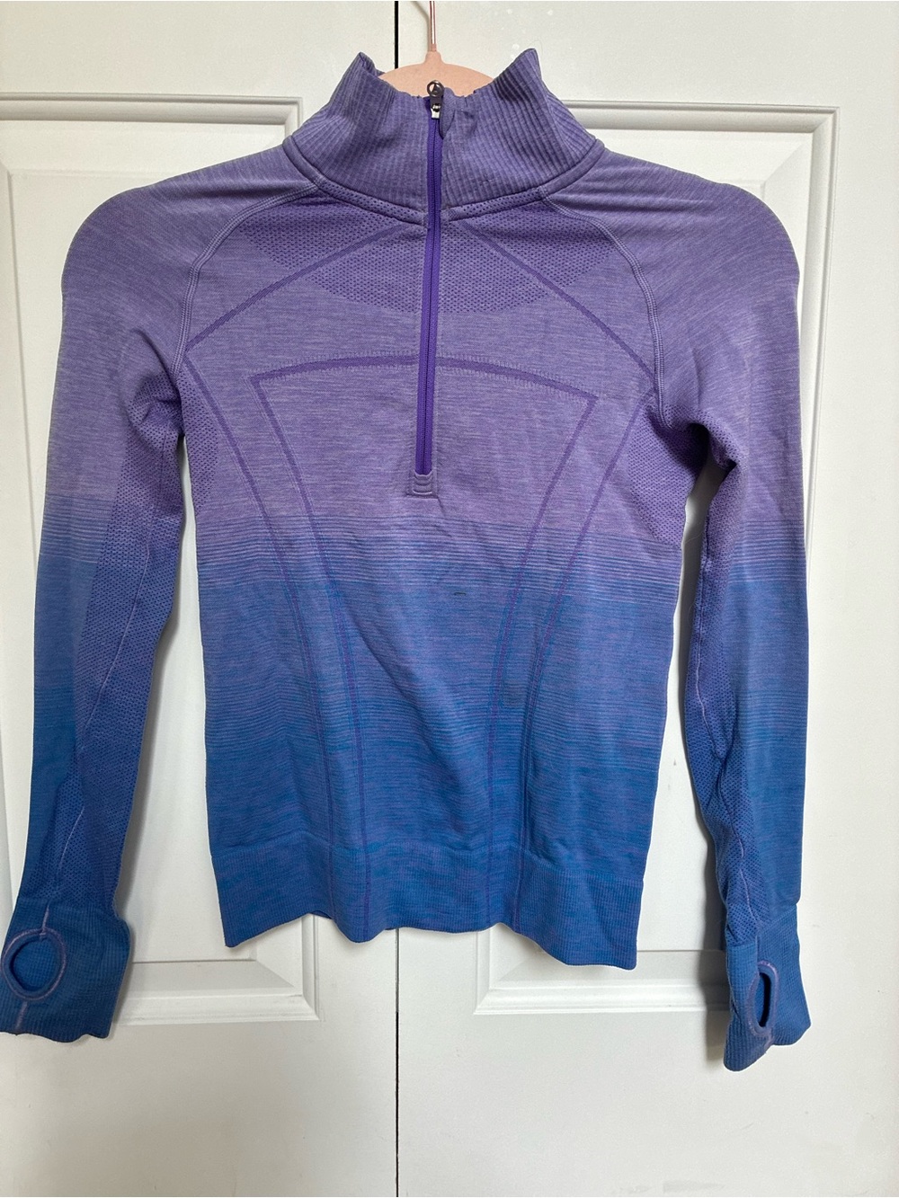 Ivivva Ombre Purple to Blue Quarter Zip Long Sleeve